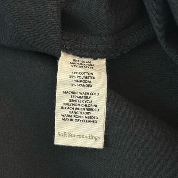 Soft Surroundings Black Pull On Straight Leg Pants - Women’s US Women’s 3X - Picture 8 of 9